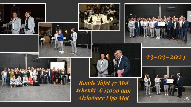 Ronde Tafel 47 schenkt 15000 euro aan Alzheimer Liga Mol
